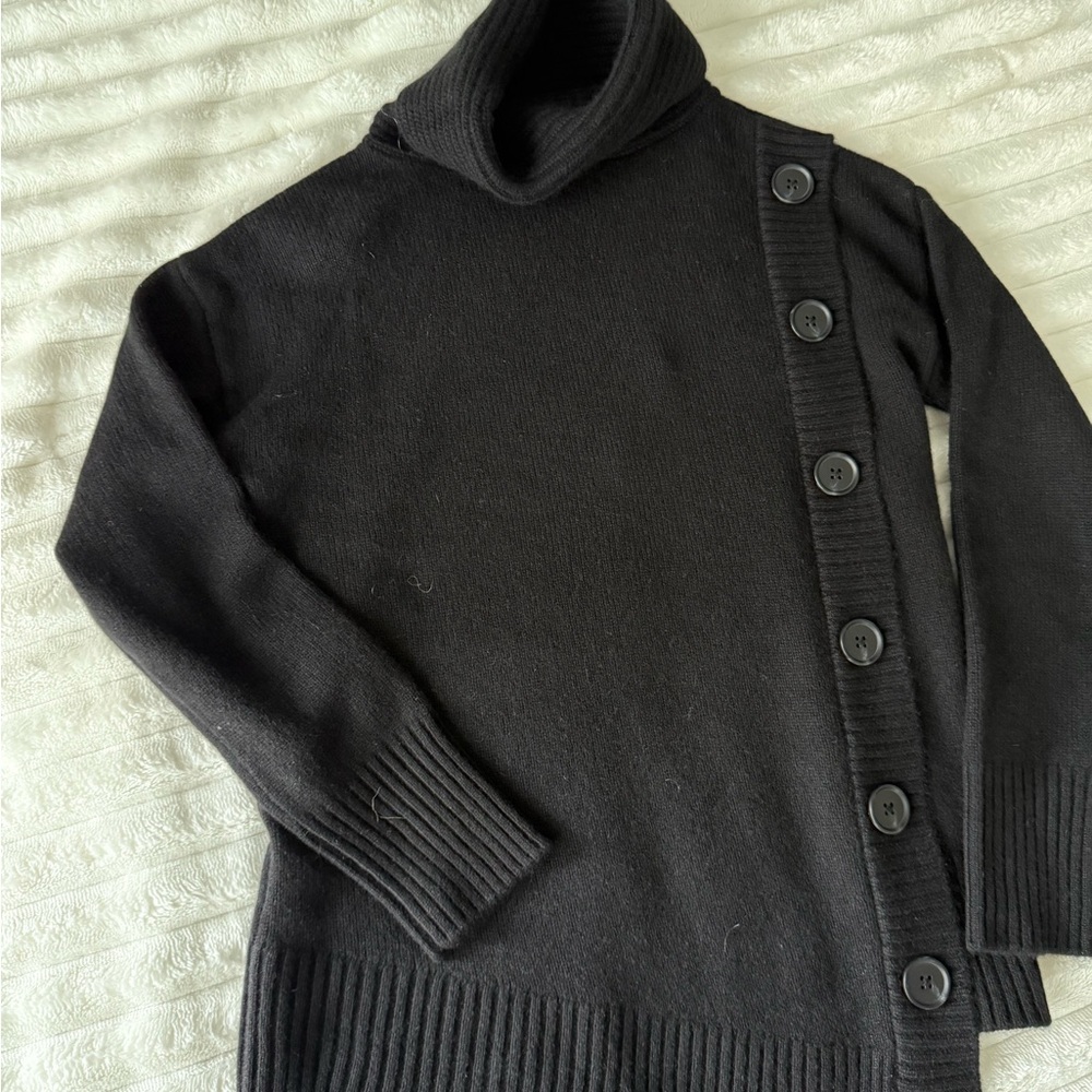 Women's Black Button-Detail Sweater